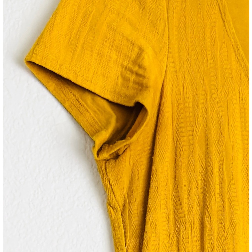Maeve Anthropologie Mustard Yellow Tiered Maxi Dress Textured Knit — Size Medium - Picture 11 of 14